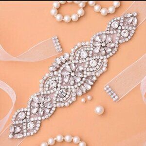 Wedding sash satin crystals brand new elegant